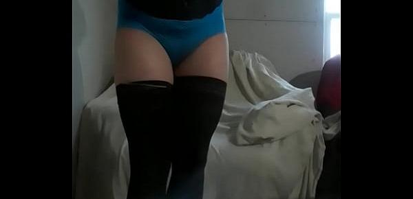  Sexy sissy in blue